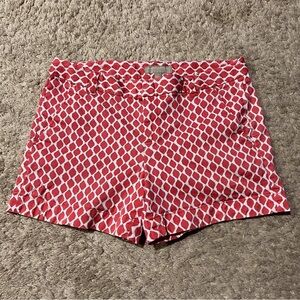 Banana Republic red white diamond geometric patterned shorts with pockets